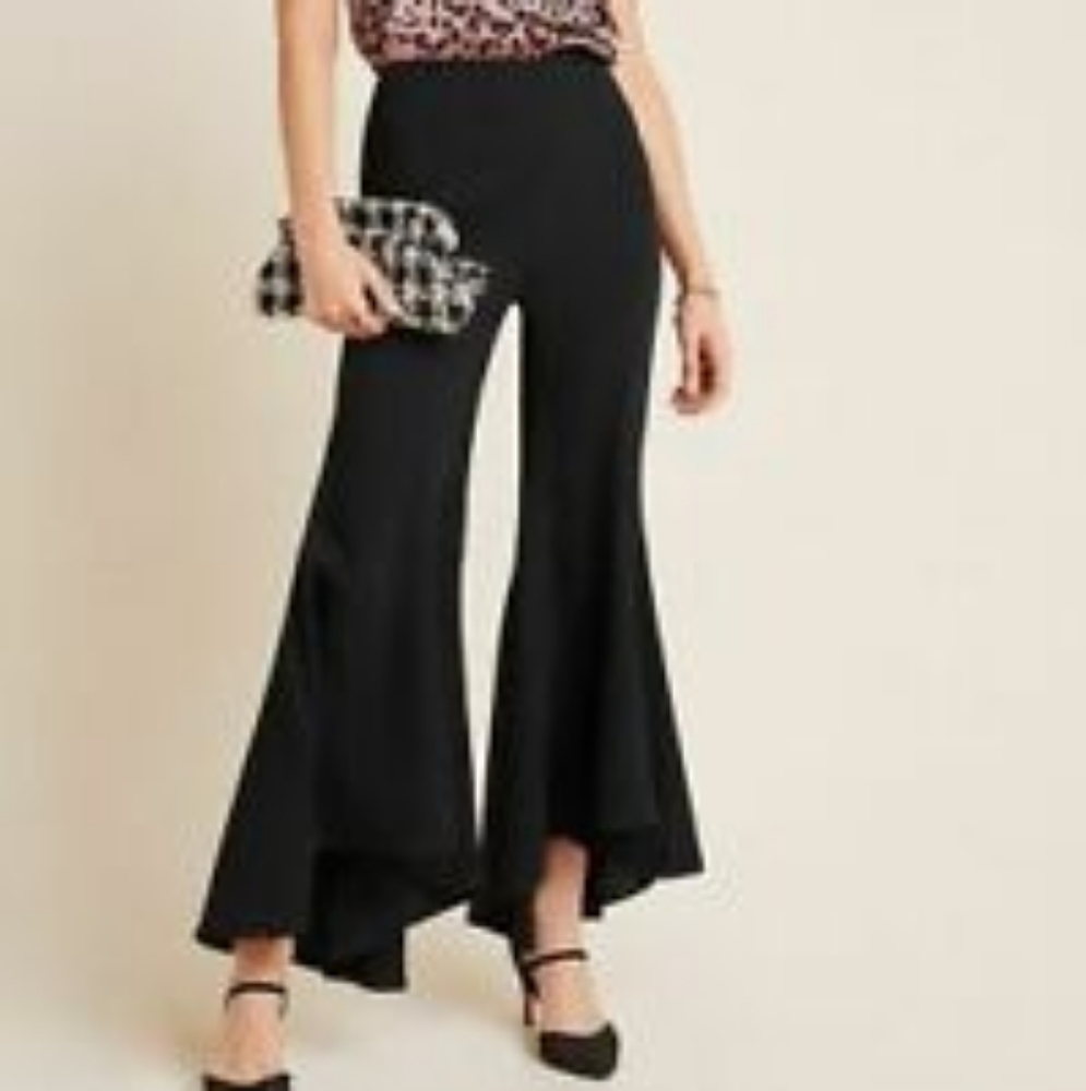 Anthropologie tulip hem slim flare dress pants, 29", black